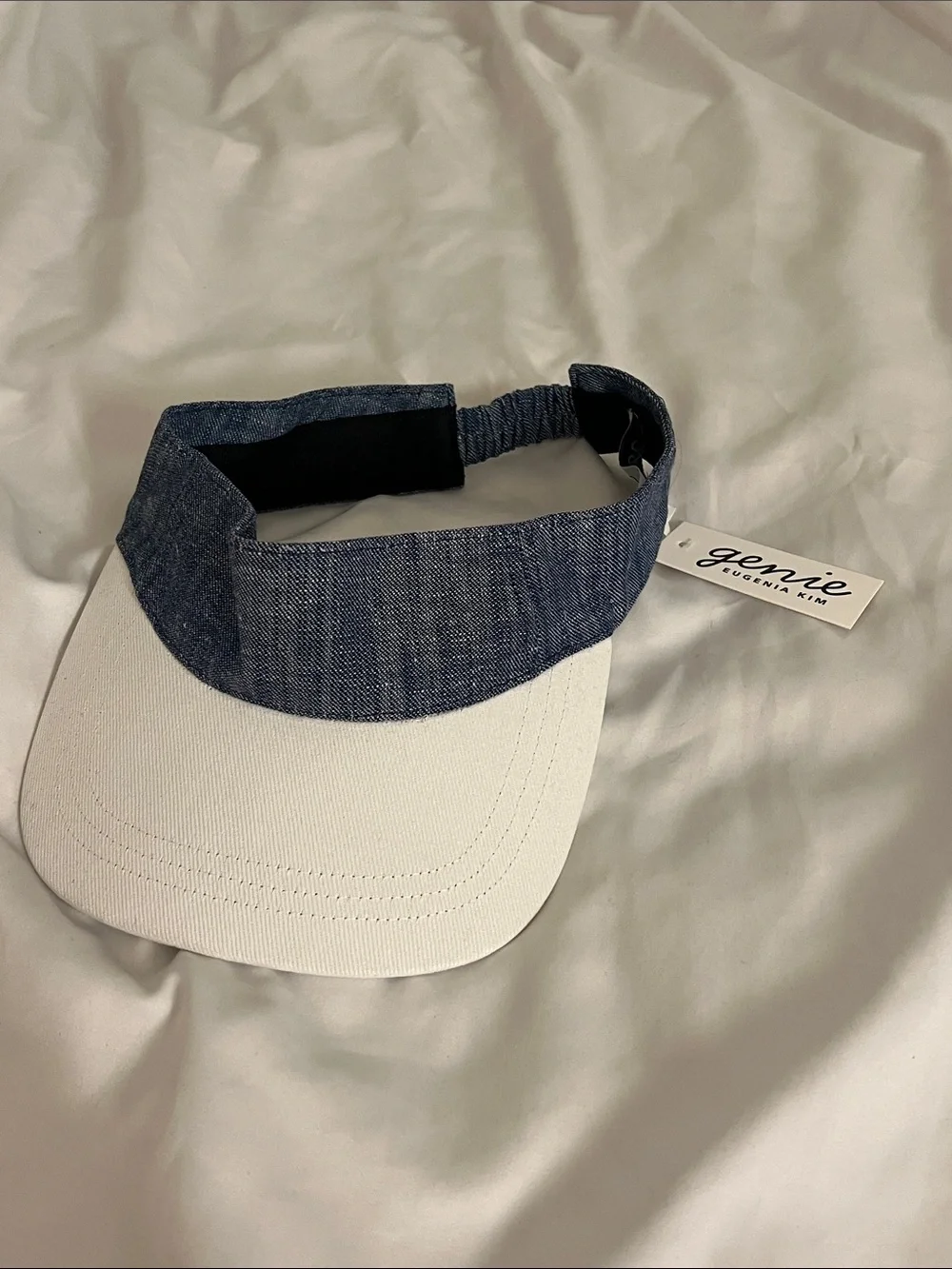 Blue Denim and White Visor